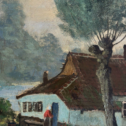 Piet Bouter Dutch Artwork Landscape Farmhouse Oil Painting Mid 20th Century - HollandArtShop