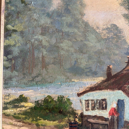 Piet Bouter Dutch Artwork Landscape Farmhouse Oil Painting Mid 20th Century - HollandArtShop