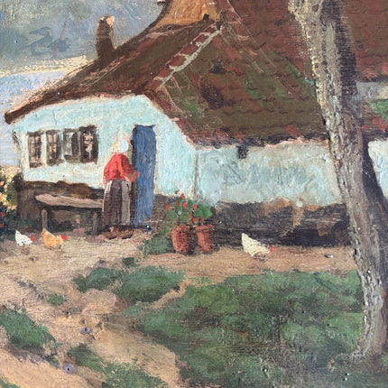 Piet Bouter Dutch Artwork Landscape Farmhouse Oil Painting Mid 20th Century - HollandArtShop