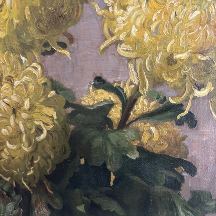Piet Cottaar Oil Painting Still Life Yellow Flowers & Pumpkin ca. 1940 Large - HollandArtShop