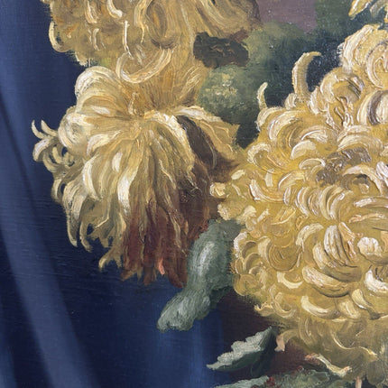 Piet Cottaar Oil Painting Still Life Yellow Flowers & Pumpkin ca. 1940 Large - HollandArtShop