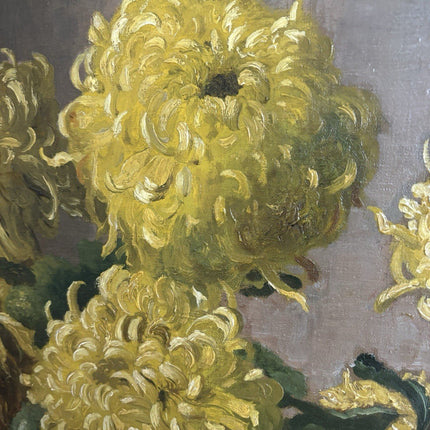 Piet Cottaar Oil Painting Still Life Yellow Flowers & Pumpkin ca. 1940 Large - HollandArtShop