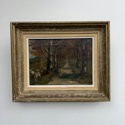 Original Landscape Oil Painting "Grazing Sheep" Refined Artwork Holland Art Shop