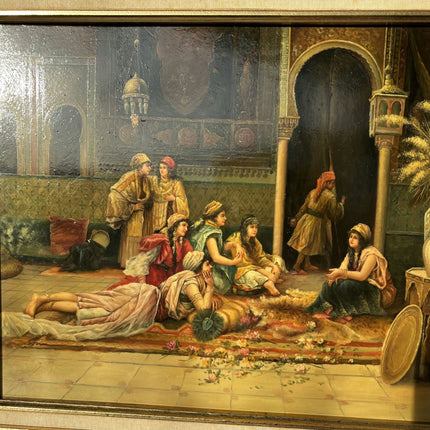Refined Oil Painting Figurative "Gathering Women" Remarkable French Artwork - HollandArtShop