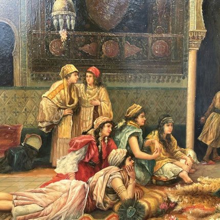 Refined Oil Painting Figurative "Gathering Women" Remarkable French Artwork - HollandArtShop