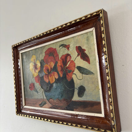 Refined Oil Painting Floral Still Life "Flower Bouquet" Intriguing Small Art - HollandArtShop