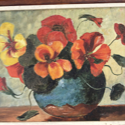 Refined Oil Painting Floral Still Life "Flower Bouquet" Intriguing Small Art - HollandArtShop
