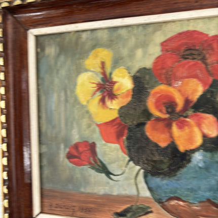 Refined Oil Painting Floral Still Life "Flower Bouquet" Intriguing Small Art - HollandArtShop