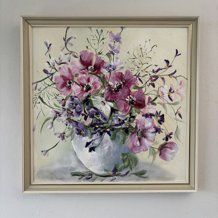Refined Oil Painting Flowery Still Life "Floral Arrangement" Small Art - HollandArtShop