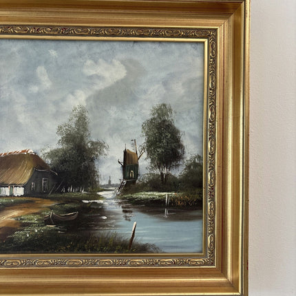 Refined Oil Painting Landscape "Thatched Cottage" Striking Medium Artwork - HollandArtShop