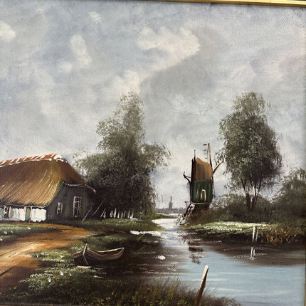 Refined Oil Painting Landscape "Thatched Cottage" Striking Medium Artwork - HollandArtShop