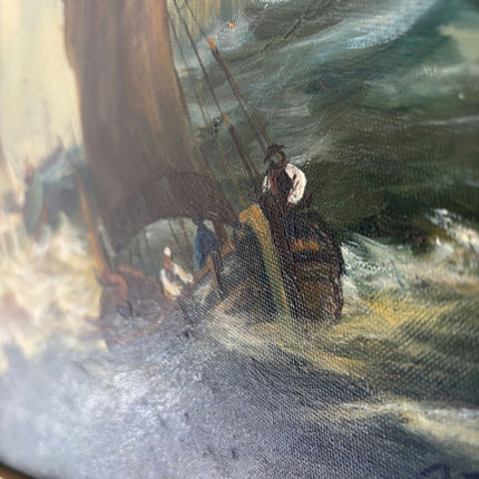 Refined Oil Painting Seascape "Sailing Vessels" Authentic Medium Artwork - HollandArtShop