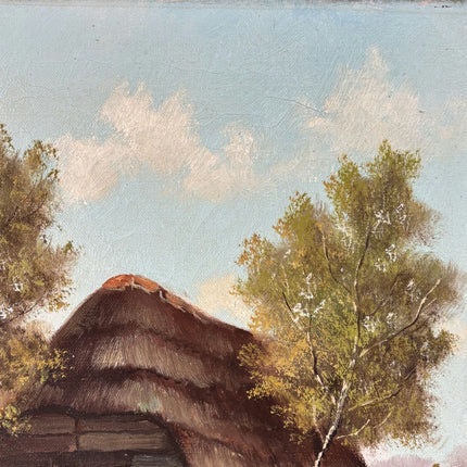 Remarkable Oil Painting Animals "Shepherds Hut" Wonderful Large Art - HollandArtShop