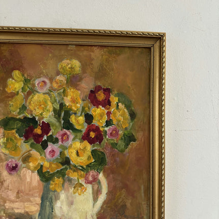 Remarkable Oil Painting Flowery Still Life "Floral Arrangement" Small Art - HollandArtShop