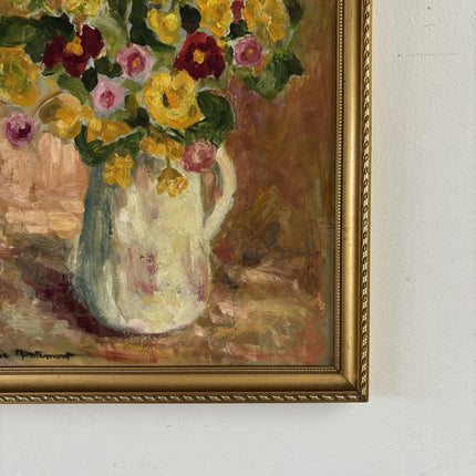 Remarkable Oil Painting Flowery Still Life "Floral Arrangement" Small Art - HollandArtShop