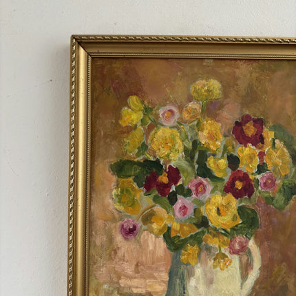 Remarkable Oil Painting Flowery Still Life "Floral Arrangement" Small Art - HollandArtShop