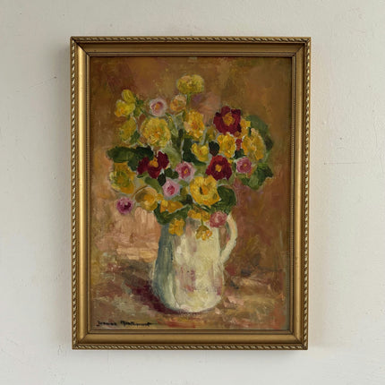 Remarkable Oil Painting Flowery Still Life "Floral Arrangement" Small Art - HollandArtShop