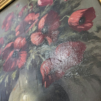 Remarkable Oil Painting Flowery Still Life "Poppy Bouquet" Classic Dutch Artwork - HollandArtShop