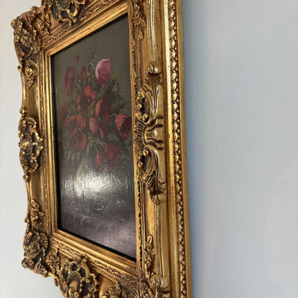 Remarkable Oil Painting Flowery Still Life "Poppy Bouquet" Classic Dutch Artwork - HollandArtShop