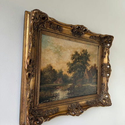 Remarkable Oil Painting Landscape "Cows By River" Figurative Medium Art - Holland Art Shop
