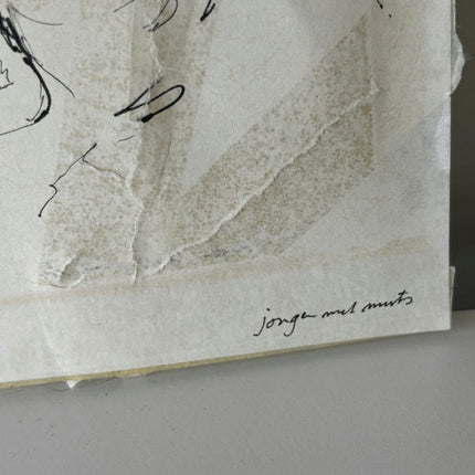 Remarkable Portrait Ink Drawing "Thoughtful Portrait" Refined Small Artwork - HollandArtShop