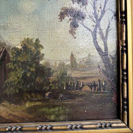 Classic Landscape Oil Painting "Gilded Frame" Original Small Art Holland Art Shop