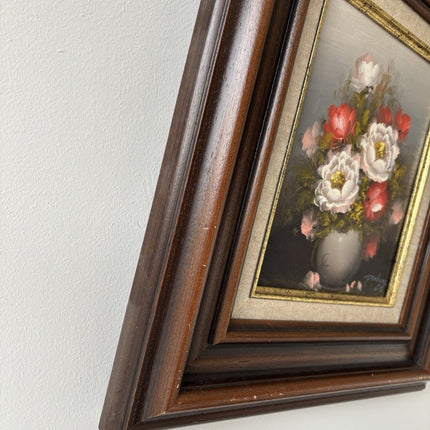 “Roses and Peonies” Vintage Oil Painting Still Life Flowers Signed Domburg - HollandArtShop
