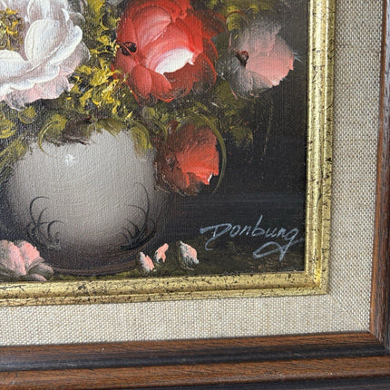 “Roses and Peonies” Vintage Oil Painting Still Life Flowers Signed Domburg - HollandArtShop