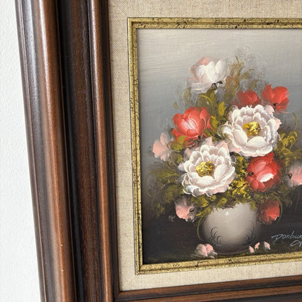 “Roses and Peonies” Vintage Oil Painting Still Life Flowers Signed Domburg - HollandArtShop