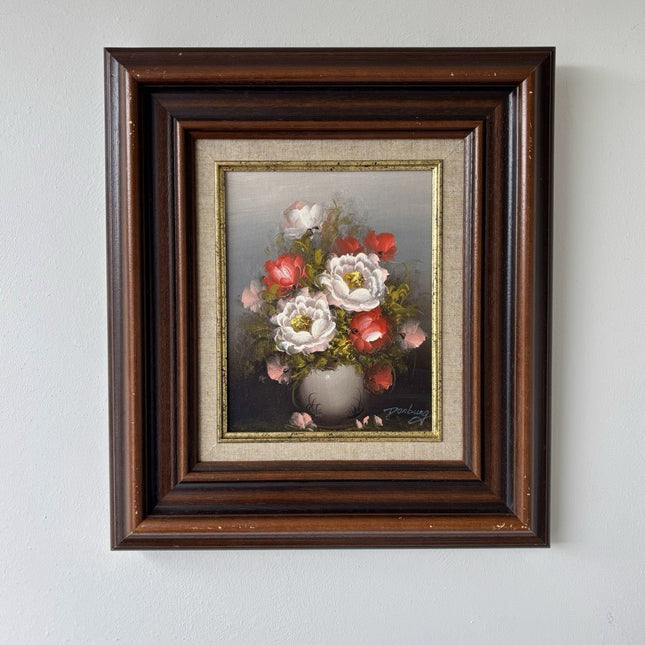 “Roses and Peonies” Vintage Oil Painting Still Life Flowers Signed Domburg - HollandArtShop