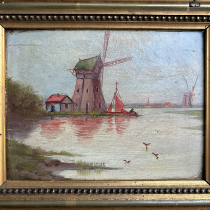 Refined Landscape Oil Painting "Ornate Frame" Timeless Small Art Holland Art Shop