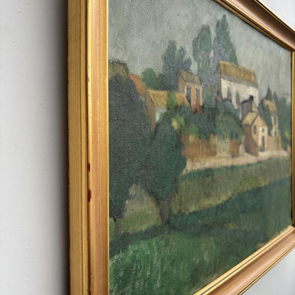 Handcrafted Landscape Oil Painting "Village Houses" Timeless Art Holland Art Shop