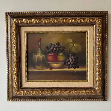 Still Life Oil Painted On Canvas With Ornate frame from ca 1970 - HollandArtShop