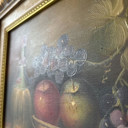 Still Life Oil Painted On Canvas With Ornate frame from ca 1970 - HollandArtShop