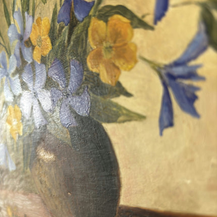 Striking Oil Painting Flowery Still Life "Floral Arrangement" Small Artwork - HollandArtShop