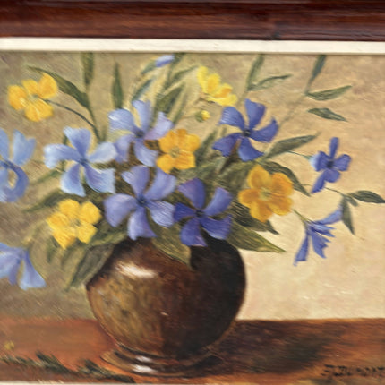Striking Oil Painting Flowery Still Life "Floral Arrangement" Small Artwork - HollandArtShop
