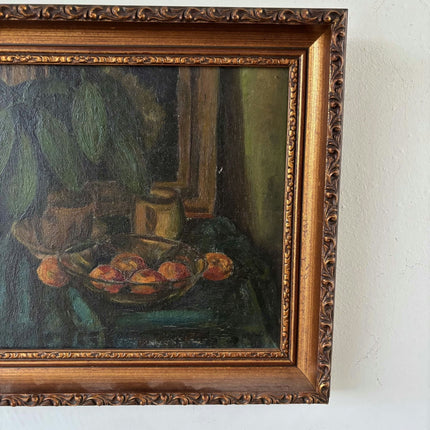 Striking Oil Painting Still Life "Fruit Bowl" Remarkable Small Art - HollandArtShop