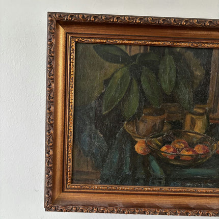 Striking Oil Painting Still Life "Fruit Bowl" Remarkable Small Art - HollandArtShop