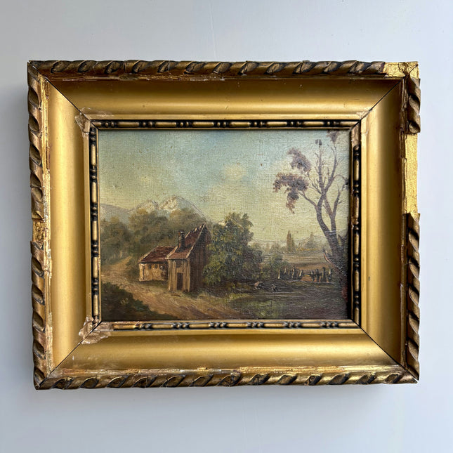 Classic Landscape Oil Painting "Gilded Frame" Original Small Art Holland Art Shop
