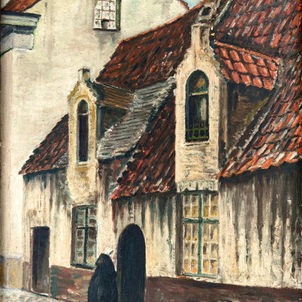 Traditional Cityscape Oil Painting "Tiled Roof" Classic Art Holland Art Shop