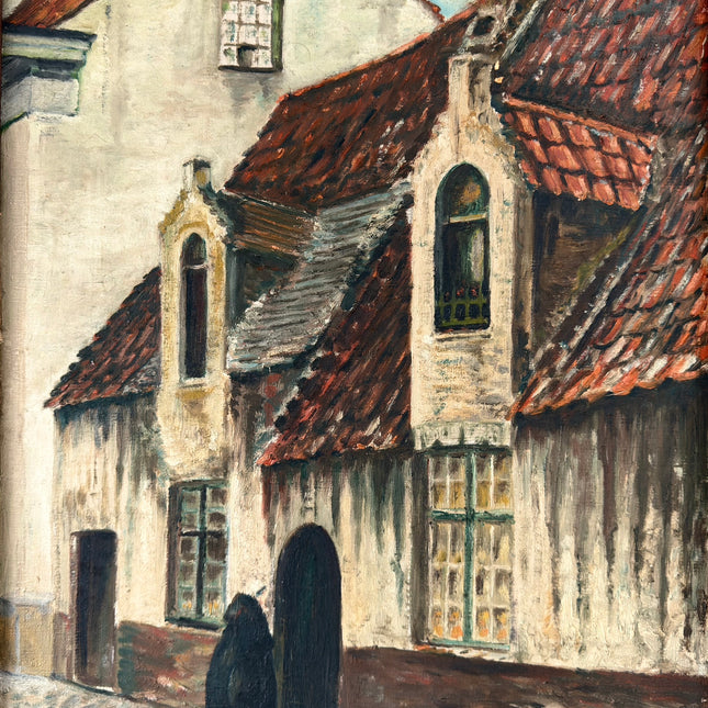 Traditional Cityscape Oil Painting "Tiled Roof" Classic Art Holland Art Shop