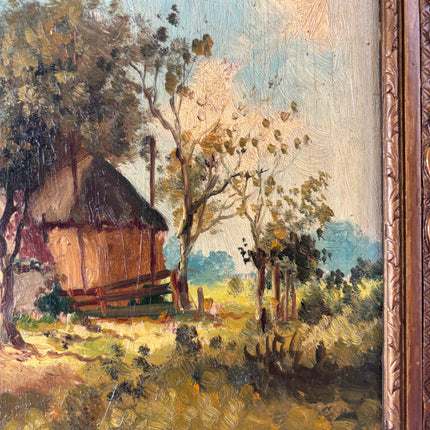 Detailed Landscape Oil Painting "Thatched Cottage" Classic Small Art Holland Art Shop