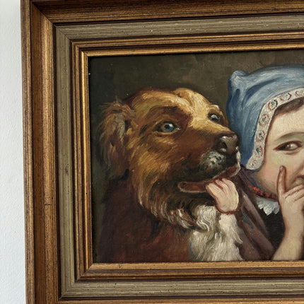 Traditional Oil Painting Animals "Playful Companions" Original Medium Artwork - HollandArtShop