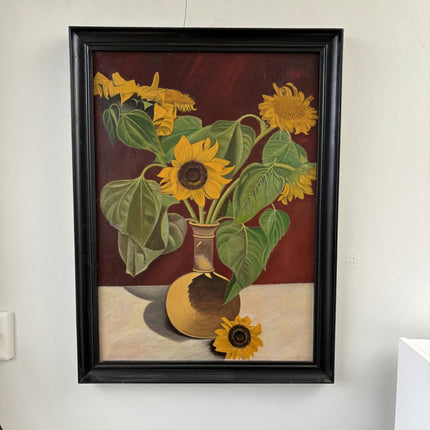 Traditional Oil Painting Flowery Still Life "Sunflower Bouquet" Large Artwork - HollandArtShop