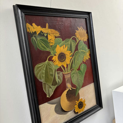 Traditional Oil Painting Flowery Still Life "Sunflower Bouquet" Large Artwork - HollandArtShop