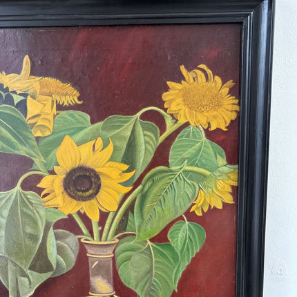 Traditional Oil Painting Flowery Still Life "Sunflower Bouquet" Large Artwork - HollandArtShop