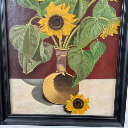 Traditional Oil Painting Flowery Still Life "Sunflower Bouquet" Large Artwork - HollandArtShop
