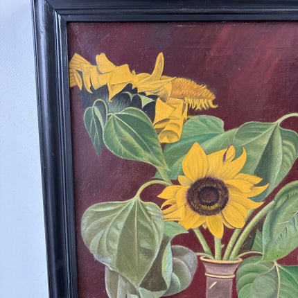Traditional Oil Painting Flowery Still Life "Sunflower Bouquet" Large Artwork - HollandArtShop