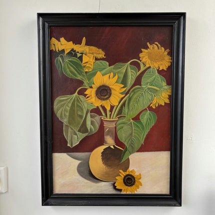 Traditional Oil Painting Flowery Still Life "Sunflower Bouquet" Large Artwork - HollandArtShop