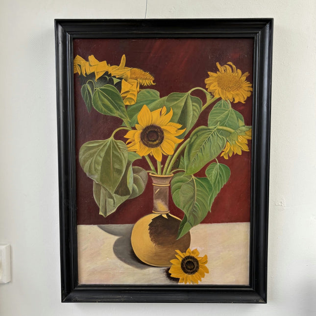 Traditional Oil Painting Flowery Still Life "Sunflower Bouquet" Large Artwork - HollandArtShop